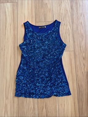 Bright Blue Sequin Tank Top